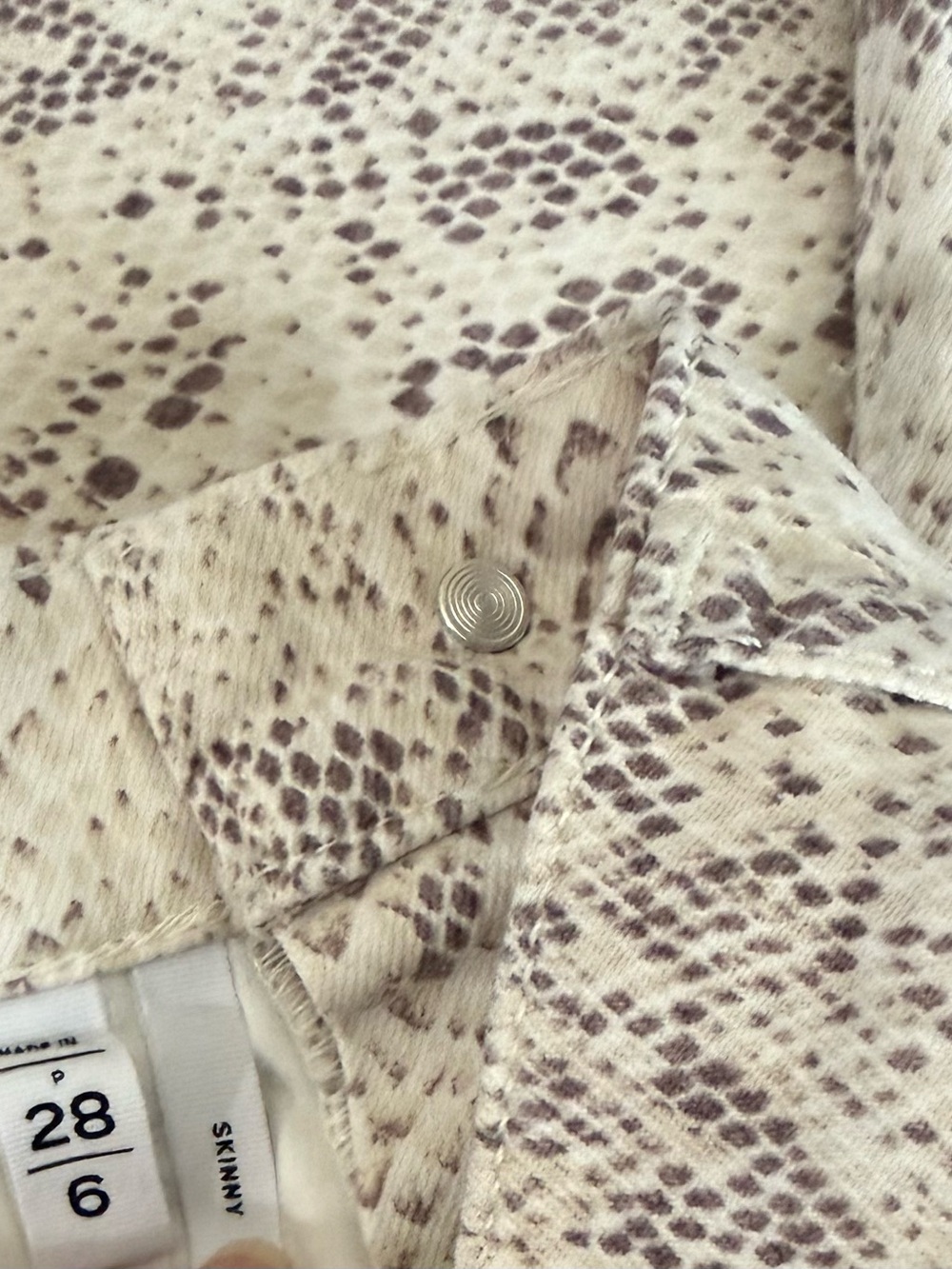 LOFT Neutral Snake-Print Jeans in Taupe and Cream - Picture 6 of 10